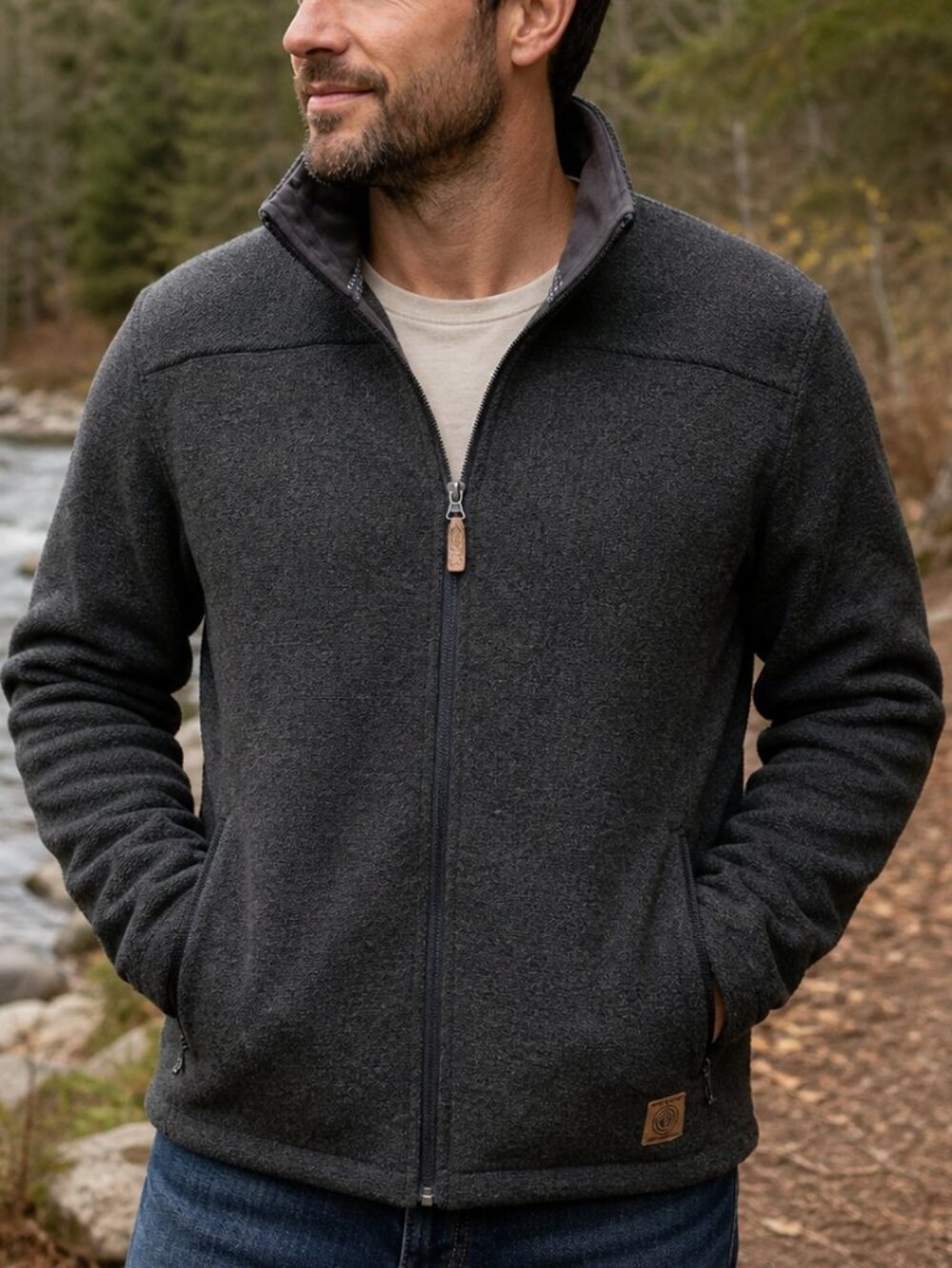 Field & Stream Fleece Jacket Men’s Size XL Grey Full Zip Sweater Alaska